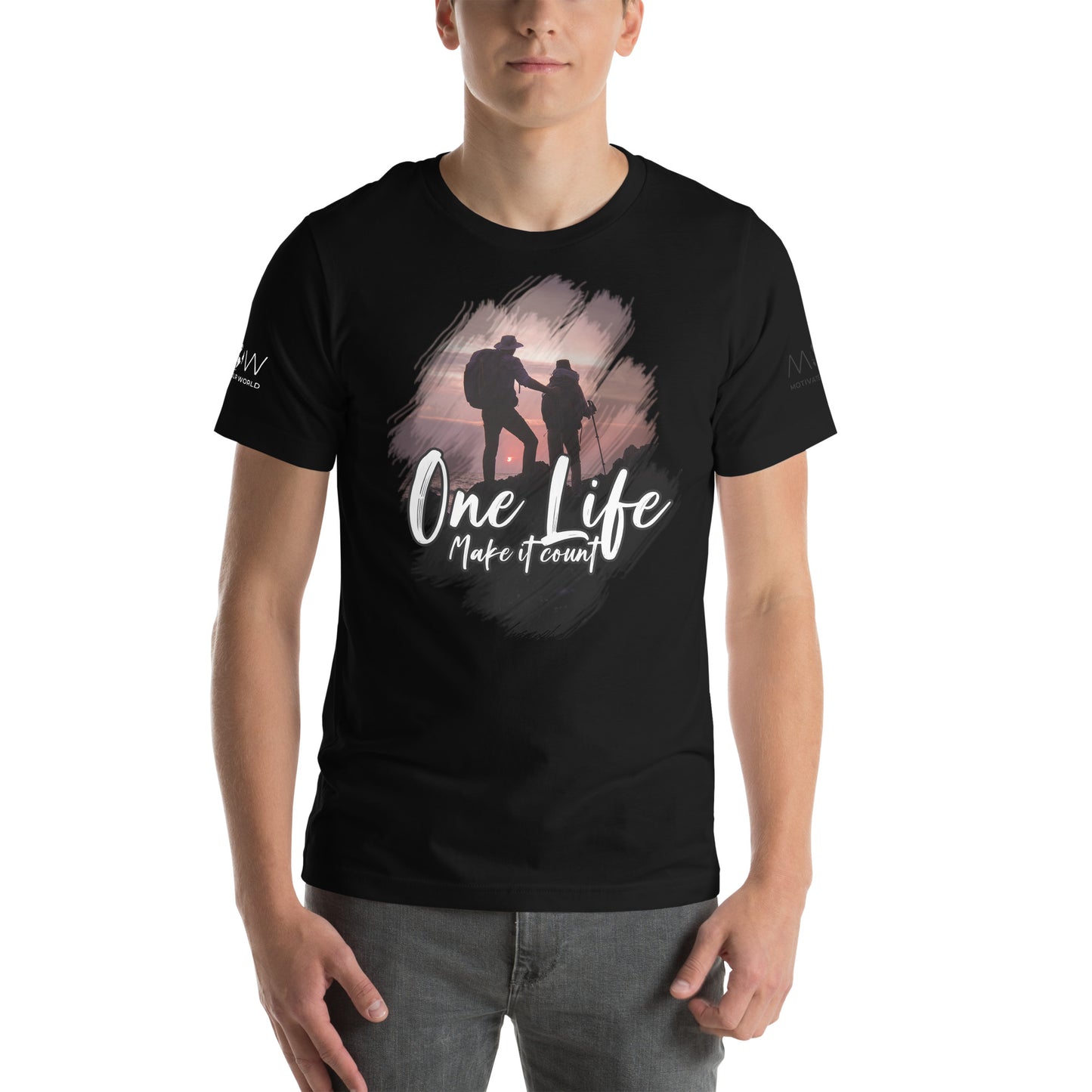 One Life: Make It Count Men's Motivational Black T-Shirt II