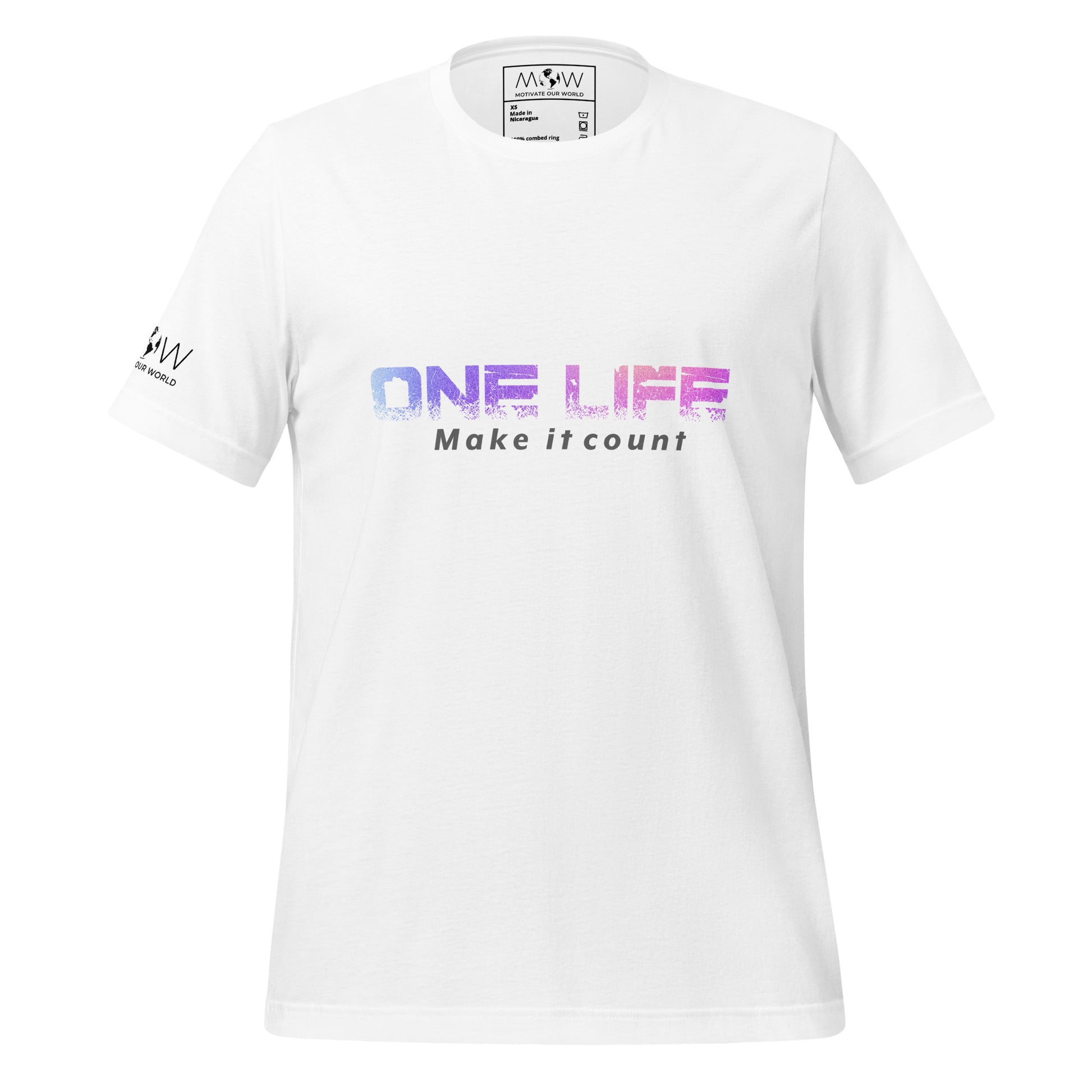One Life: Make It Count Men's Motivational White T-Shirt