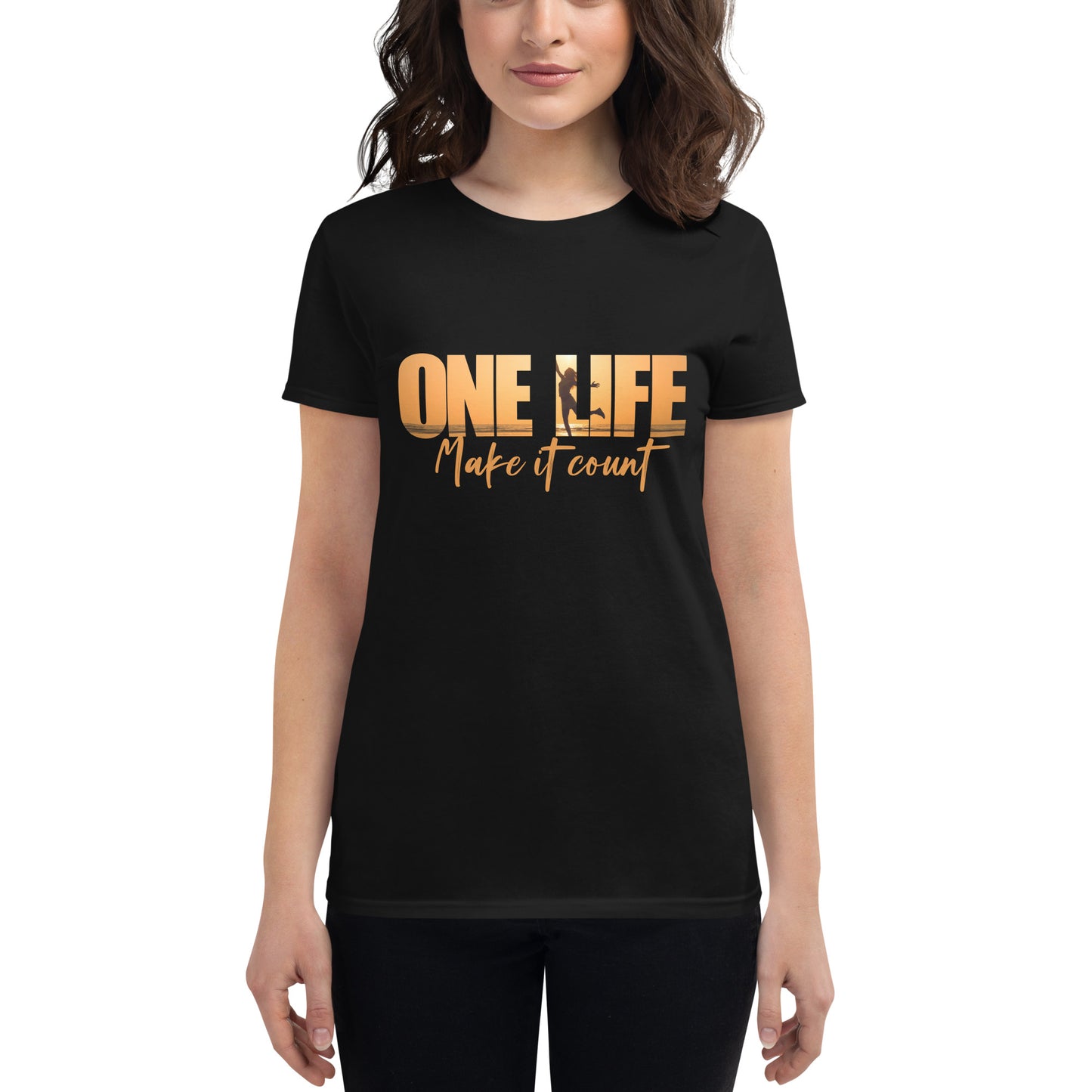 One Life Women’s Motivational Black T-Shirt