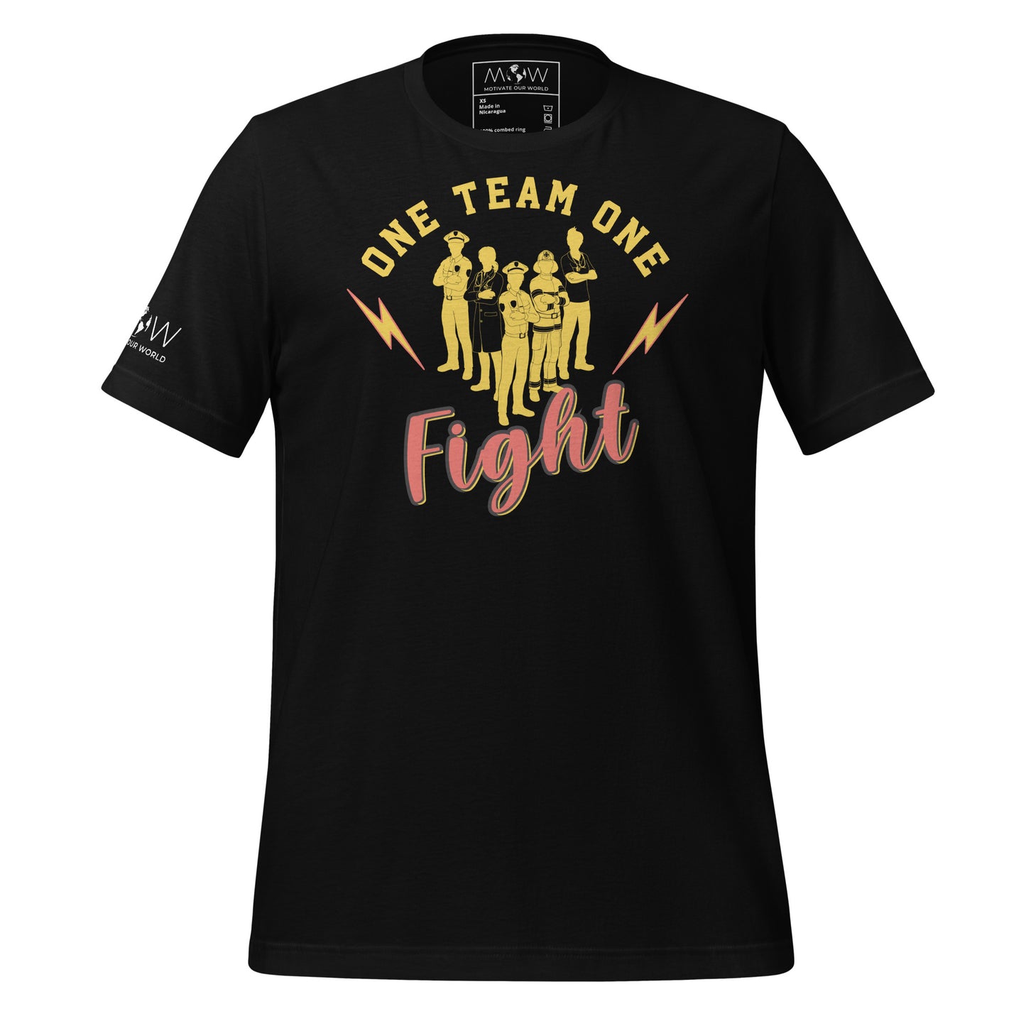 One Team, One Fight Black Motivational Men's T-Shirt