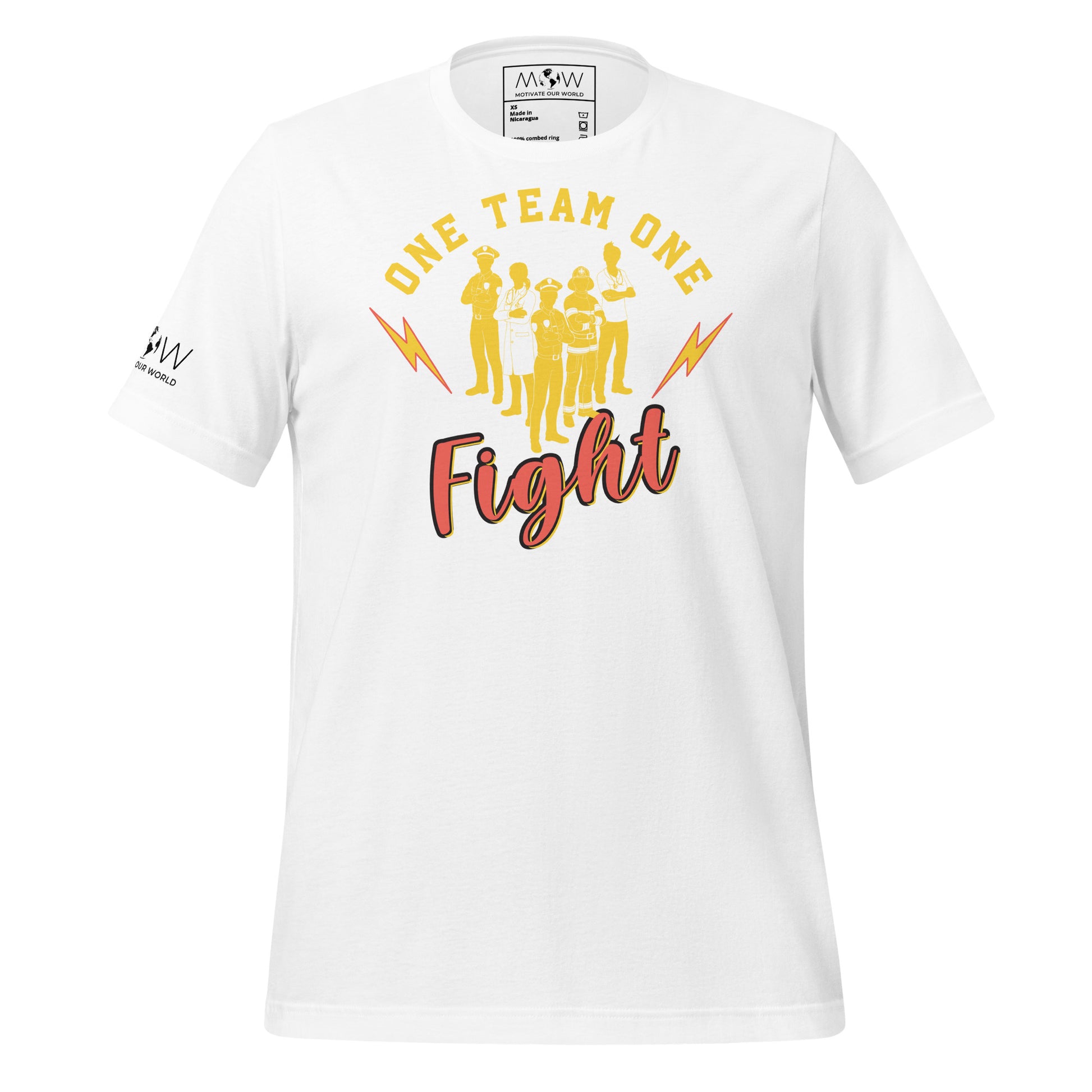 One Team, One Fight White Motivational Men's T-Shirt