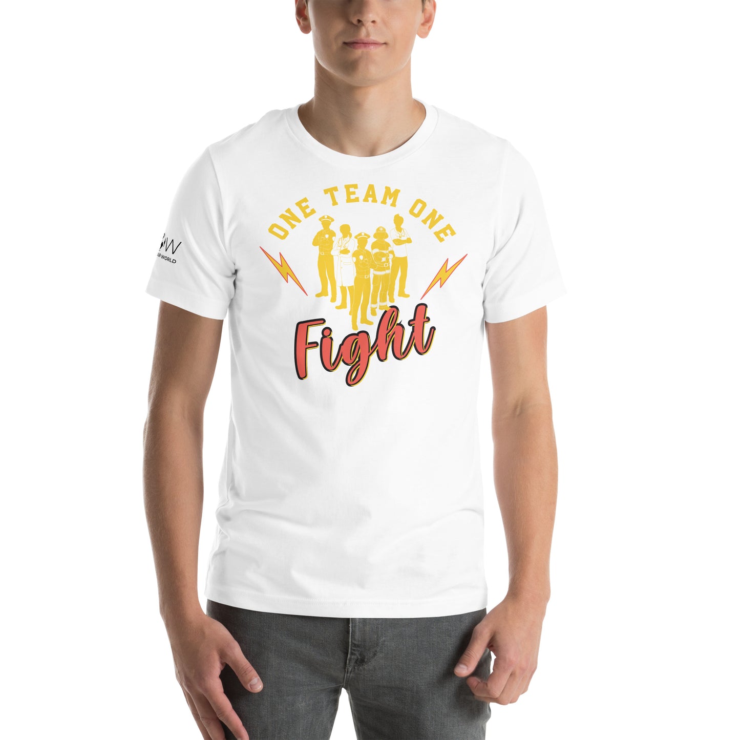 One Team, One Fight White Motivational Men's T-Shirt