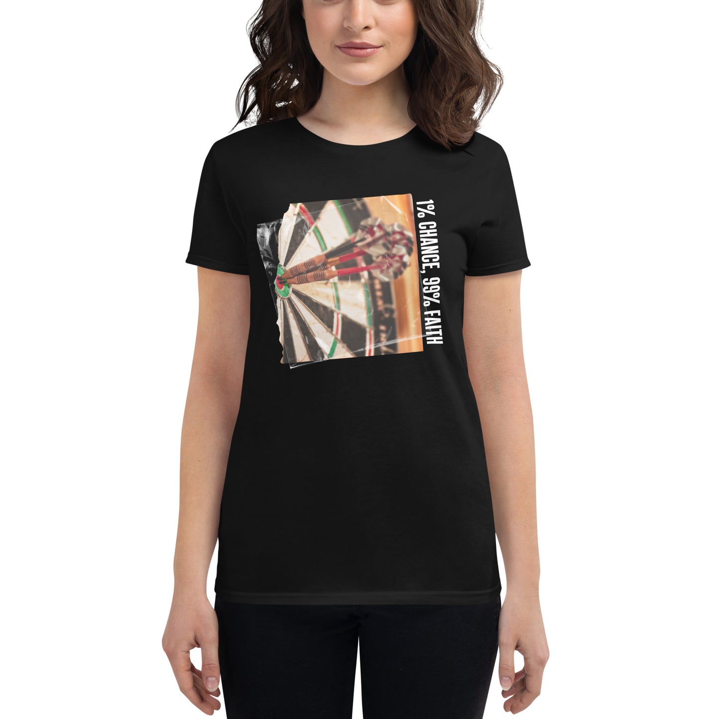 PBullseye Focus Women’s Motivational Black T-Shirt