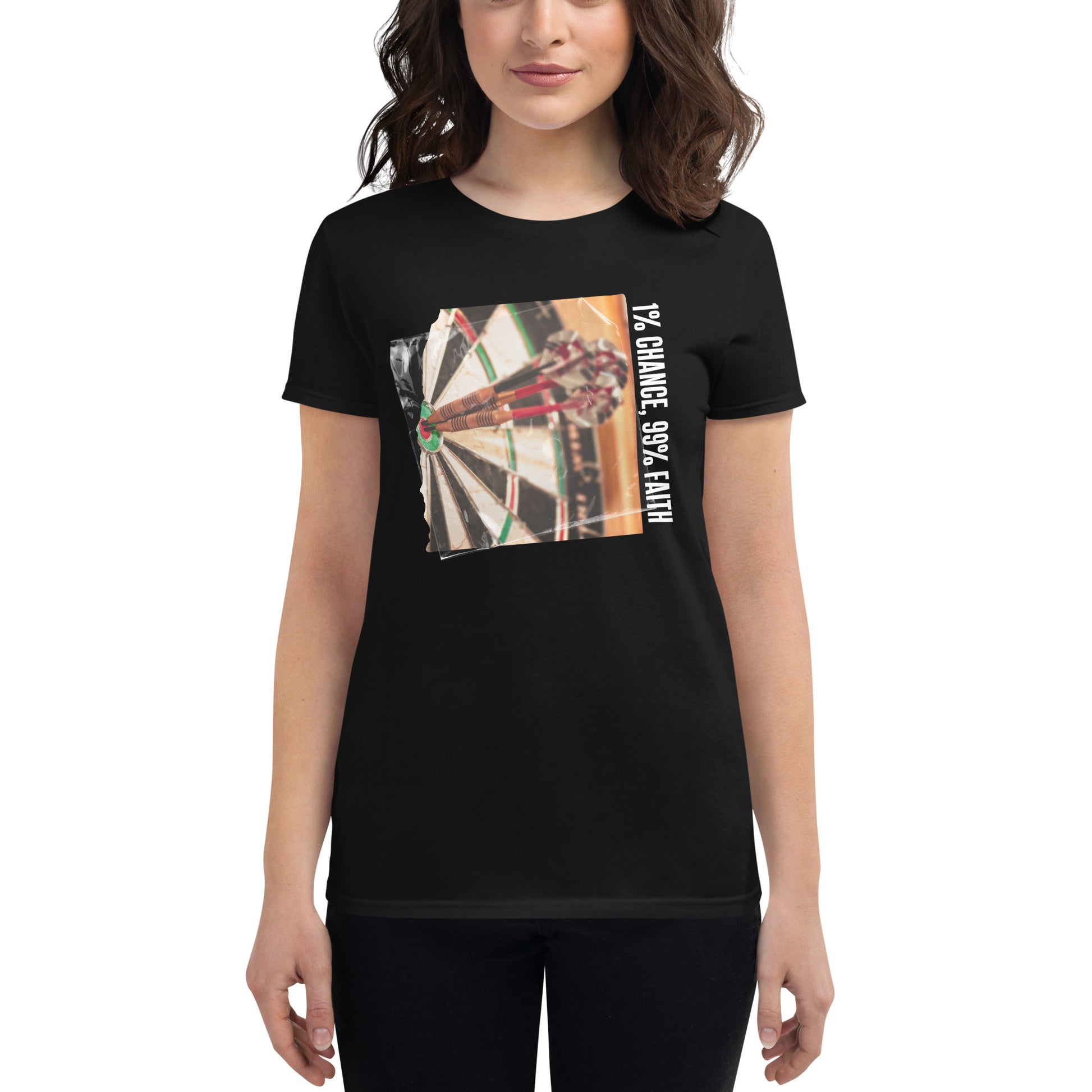 PBullseye Focus Women’s Motivational Black T-Shirt