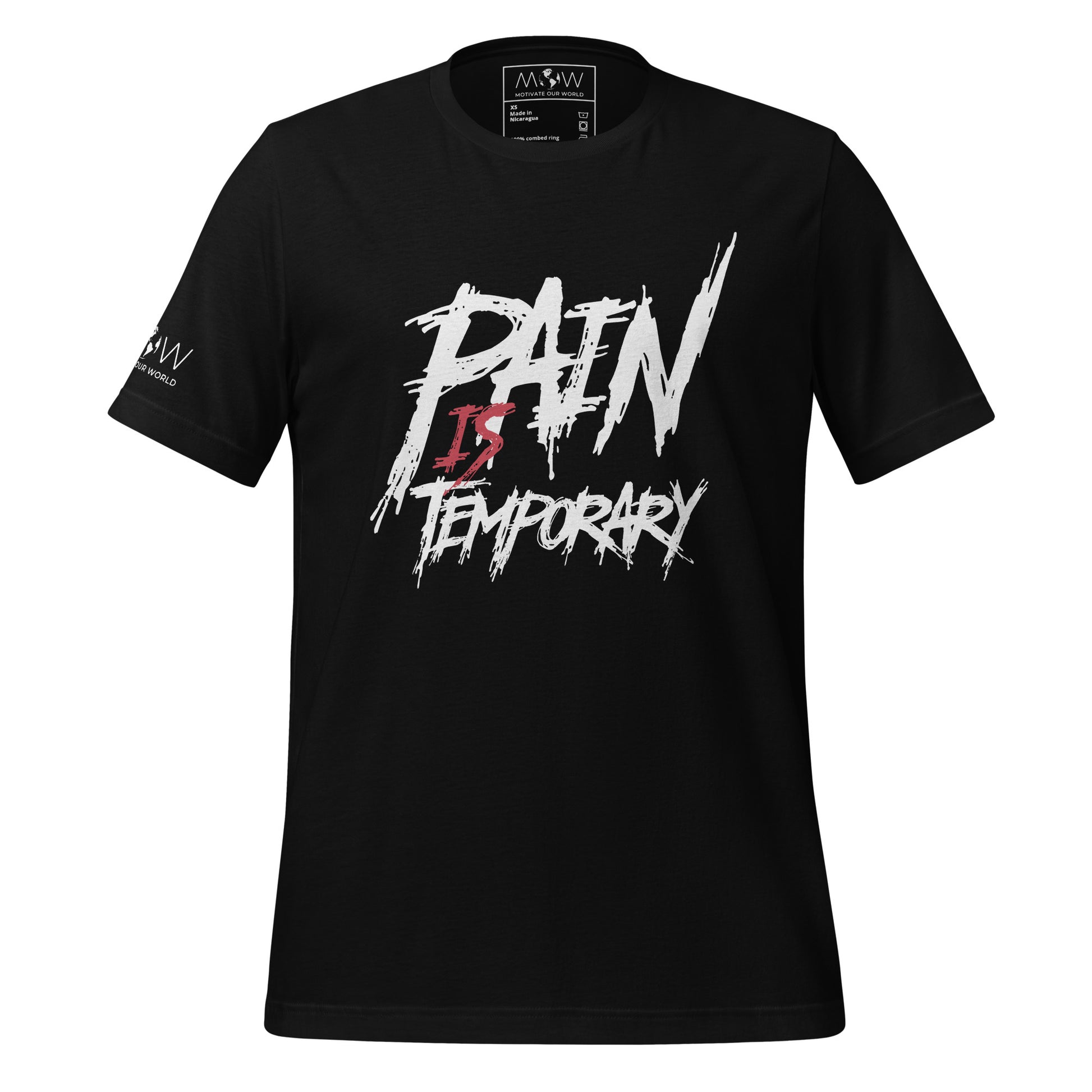 Pain Is Temporary II Men's Motivational Black T-Shirt