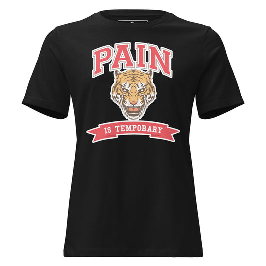 Pain Is Temporary IV Black Motivational Women’s T-Shirt