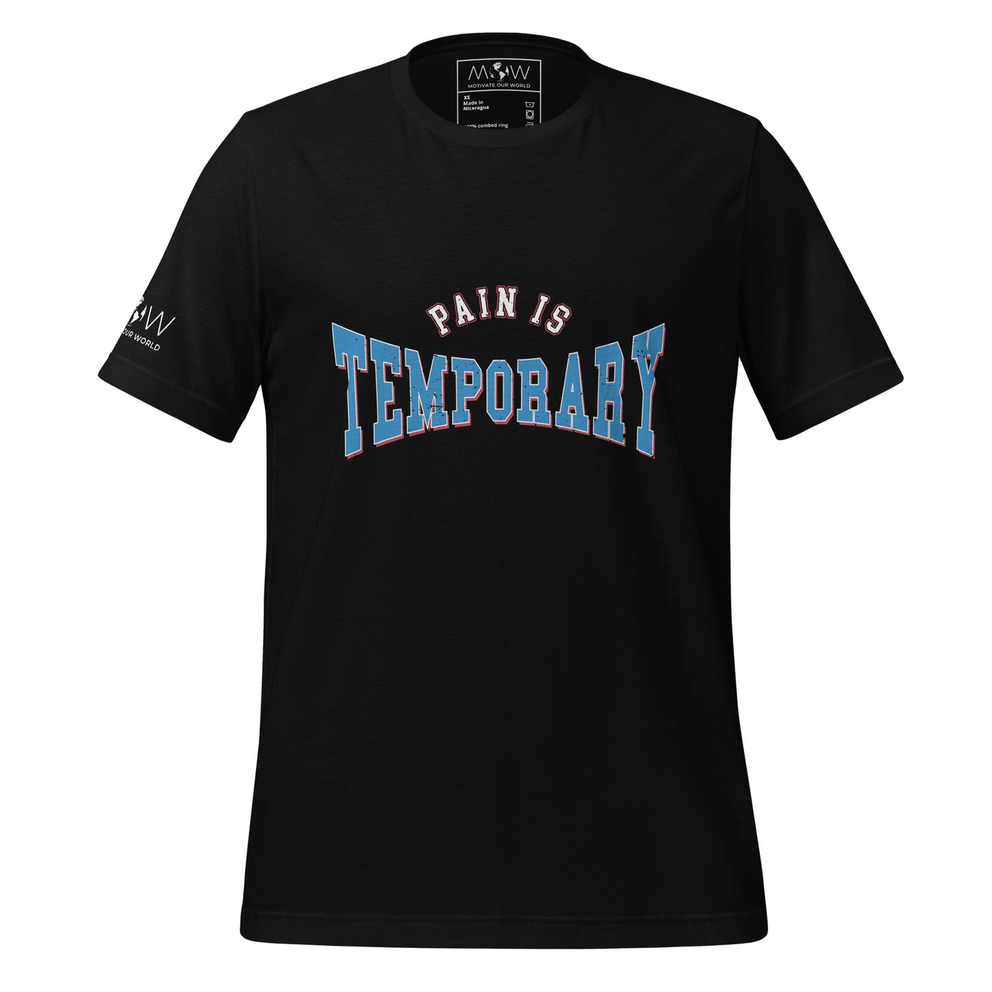 Pain Is Temporary Men's Motivational Black T-Shirt