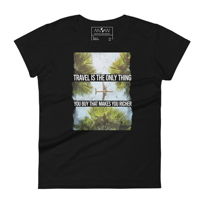 Palm Trees and Planes Women’s Motivational Black T-Shirt
