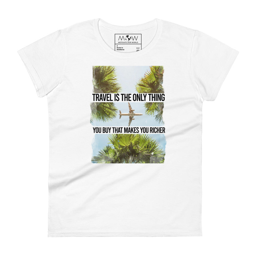 Palm Trees and Planes Women’s Motivational White T-Shirt