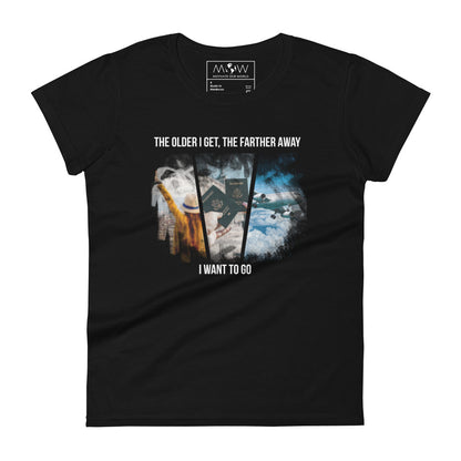 Passport to Adventure Women’s Motivational Black T-Shirt