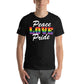 Peace, Love, Pride Black Motivational Men's T-Shirt