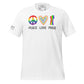 Peace Love Pride Trio White Motivational  Men's T-Shirt