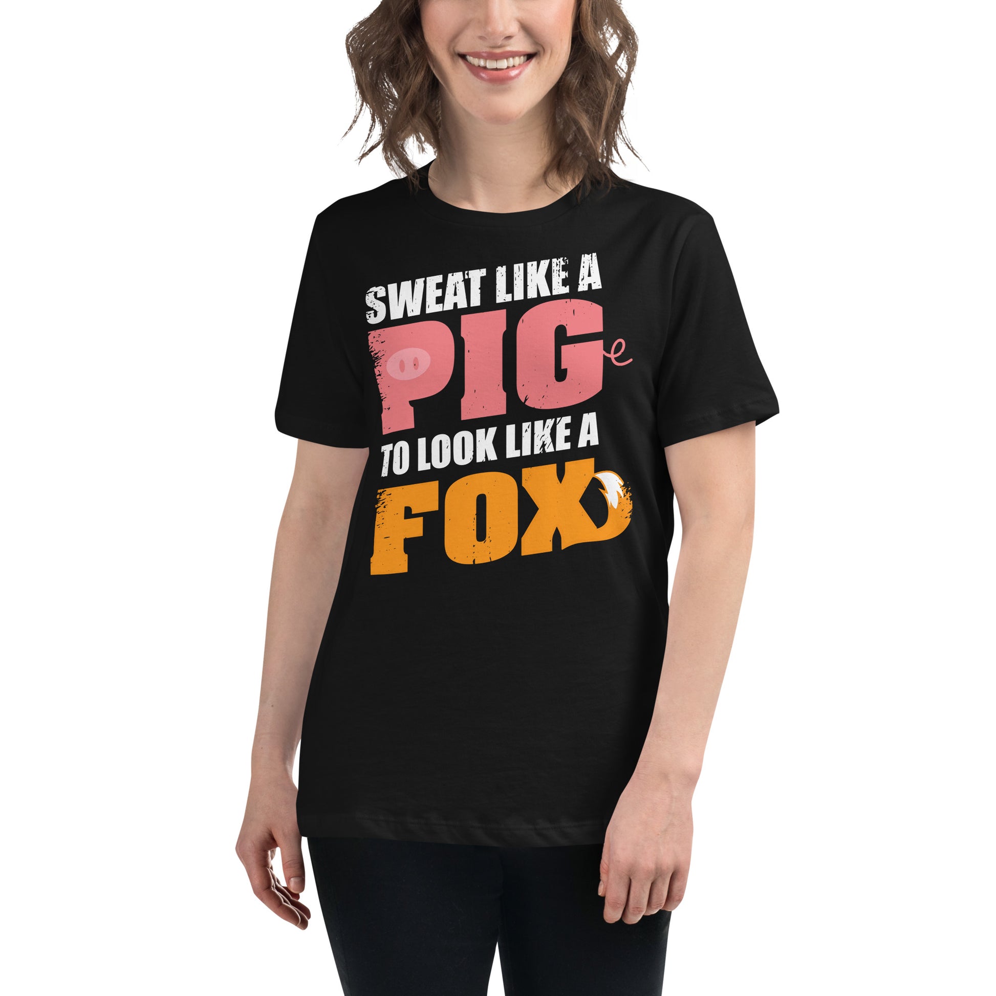Pig & Fox Black Motivational Women’s T-Shirt