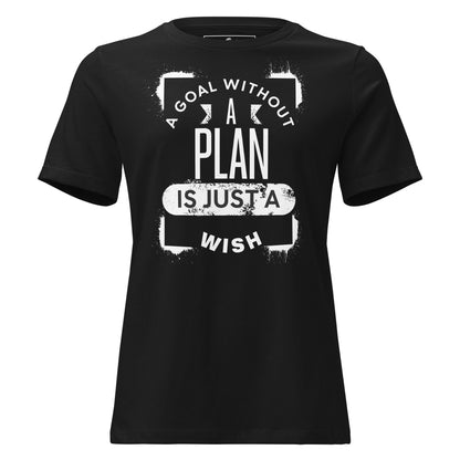 "Plan Over Wish" Black Motivational Women’s T-Shirt
