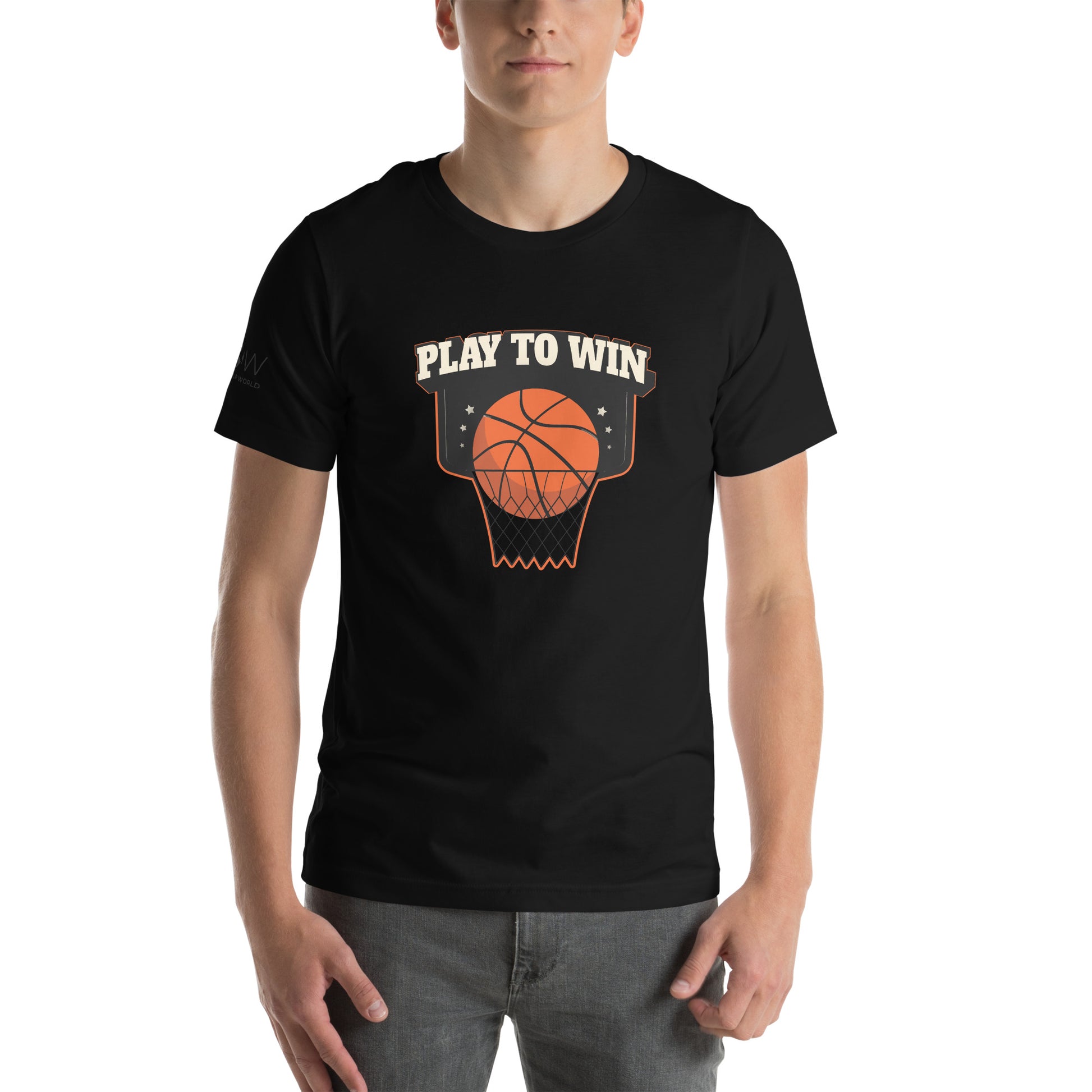 "Play to Win" Basketball Men's Motivational Black T-Shirt
