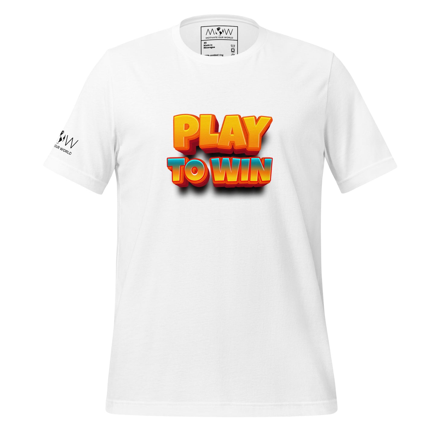 "Play to Win" Men's Motivational White T-Shirt