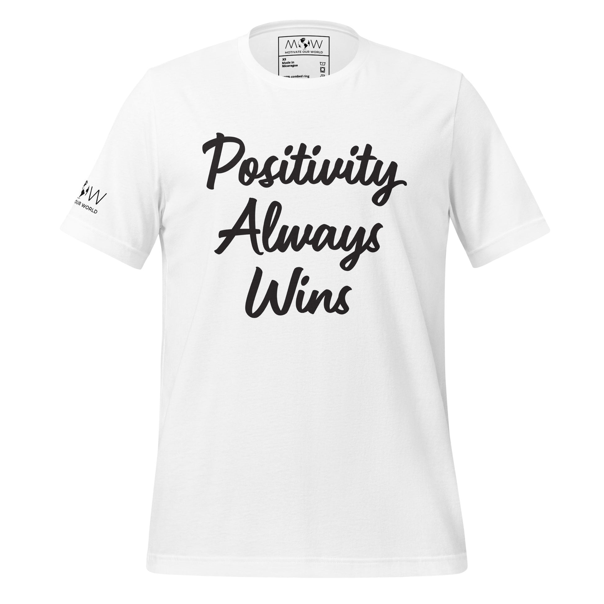 Positivity Always Wins Men's Motivational White T-Shirt