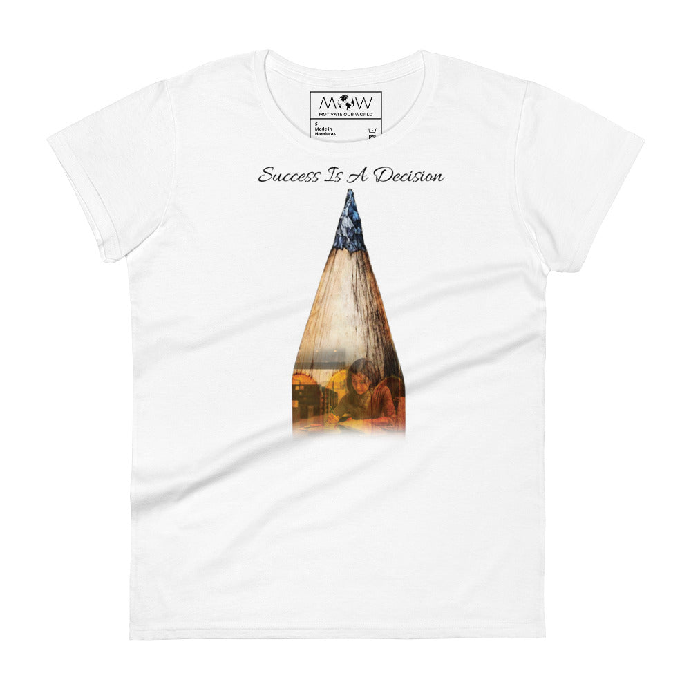 Power of Knowledge Women’s Motivational White T-Shirt