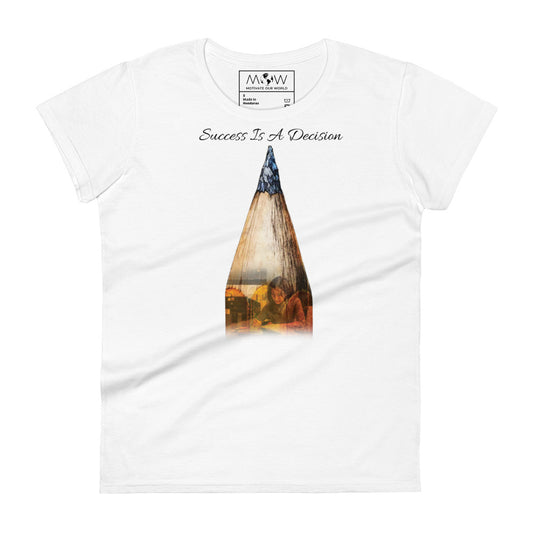 Power of Knowledge Women’s Motivational White T-Shirt