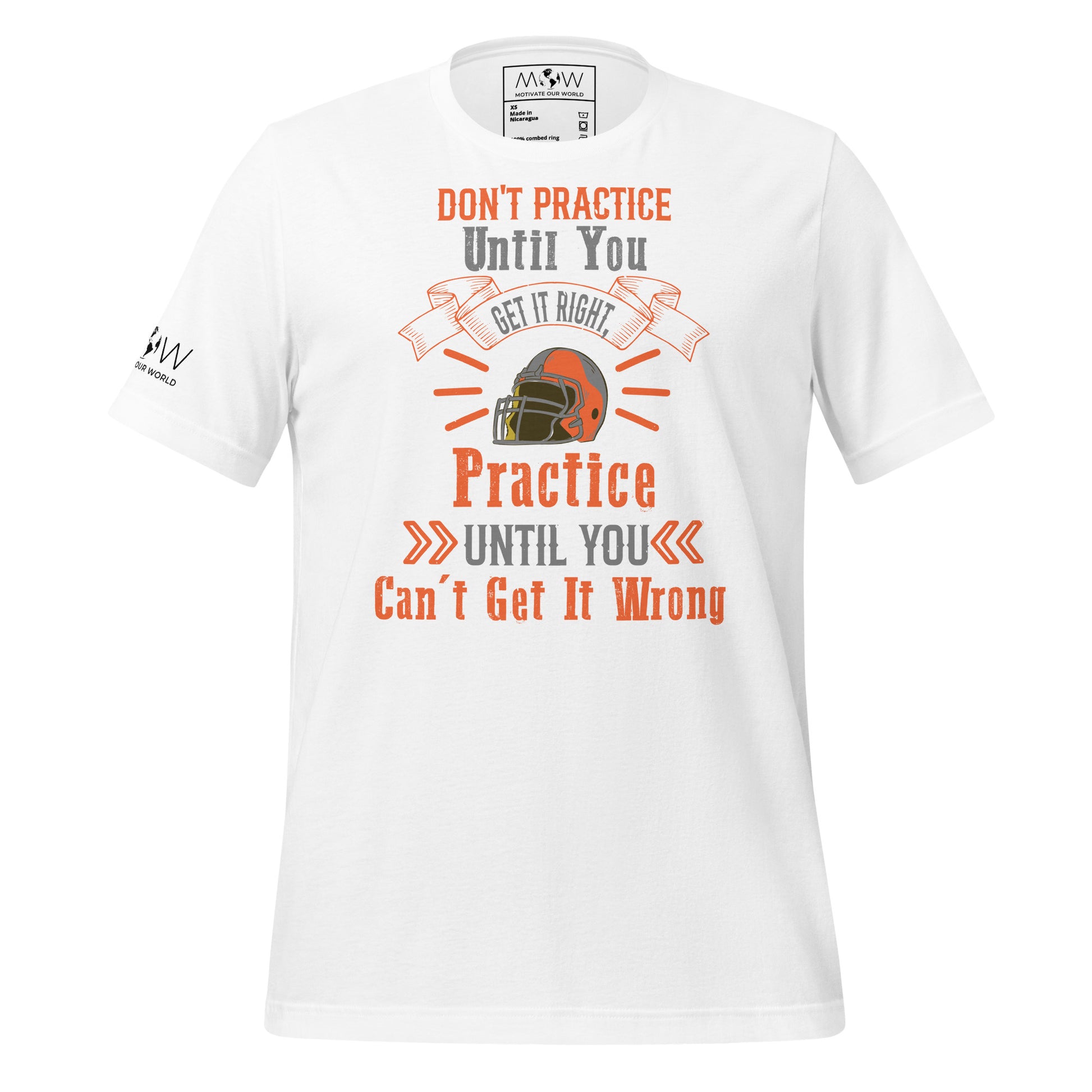 Practice Until You Can't Get It Wrong Football Men's Motivational White T-Shirt