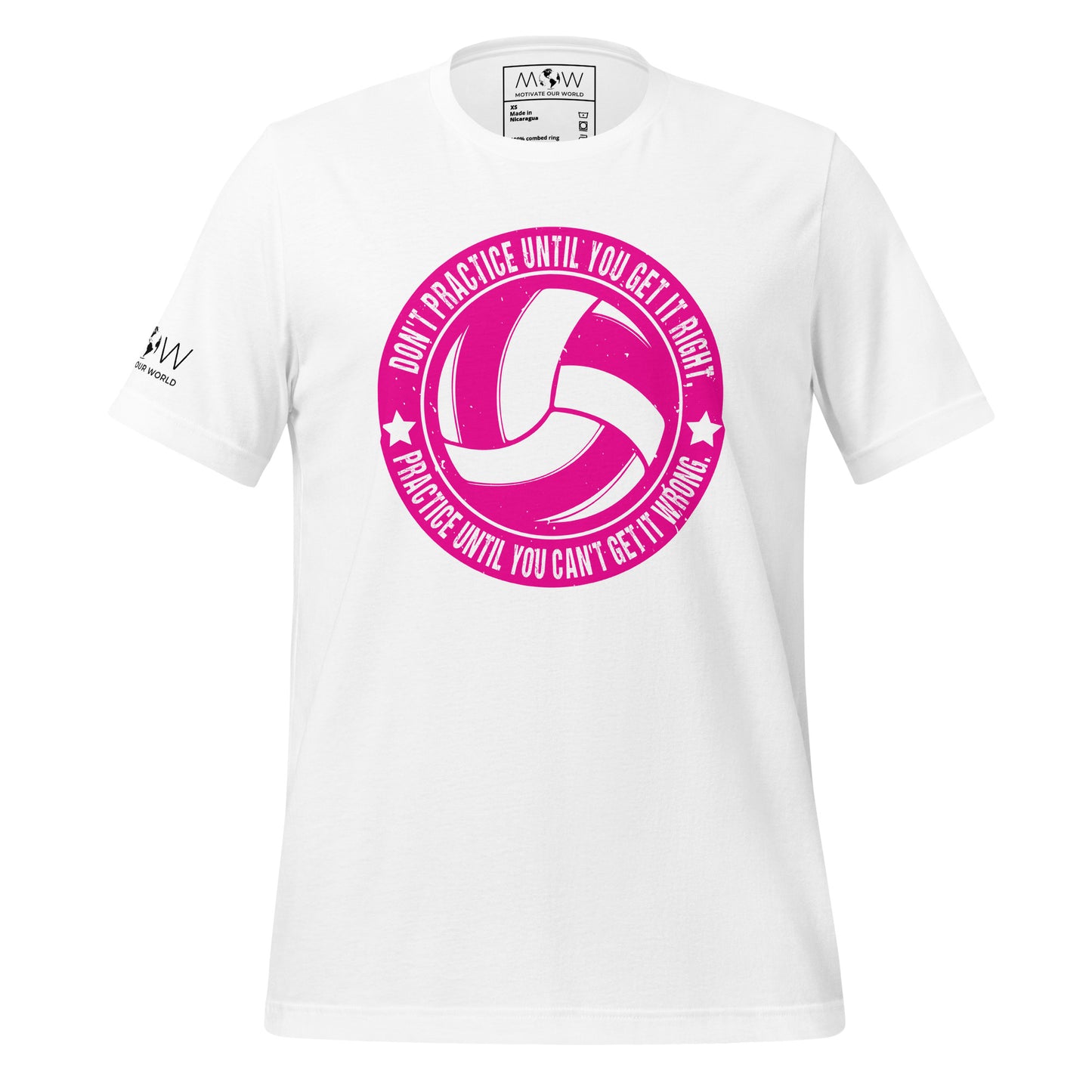 Practice Until You Can't Get It Wrong Volleyball Circle Men's Motivational White T-Shirt