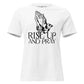 Praying Hands with Rosary Design White Motivational Women’s T-Shirt