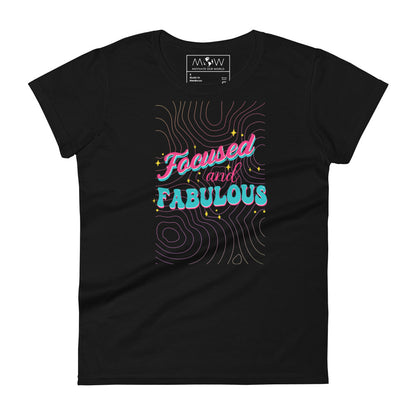 Product mockupFocused and Fabulous Women’s Motivational Black T-Shirt