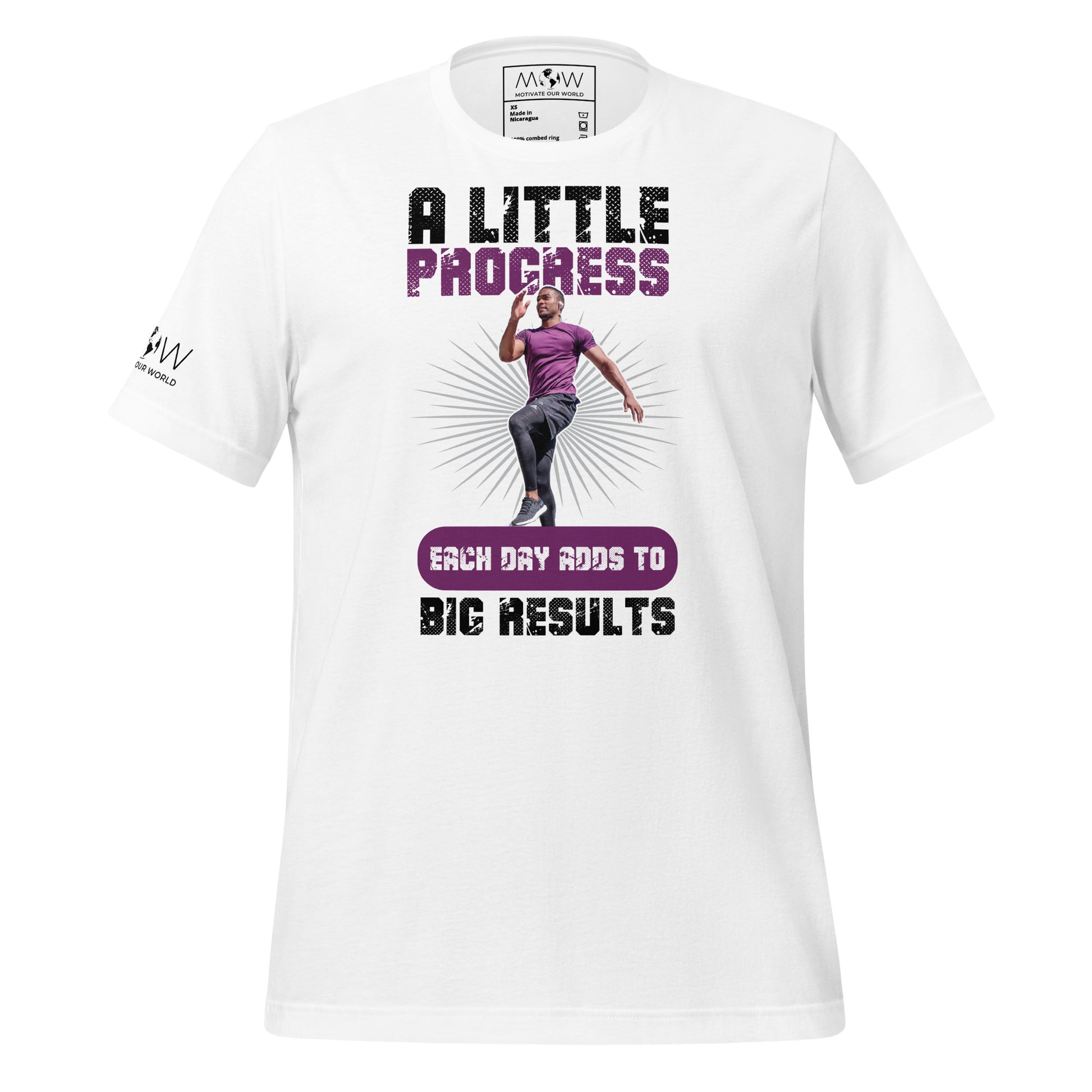 Progress Each Day Adds To Men's Motivational White T-Shirt