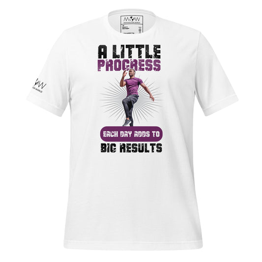 Progress Each Day Adds To Men's Motivational White T-Shirt