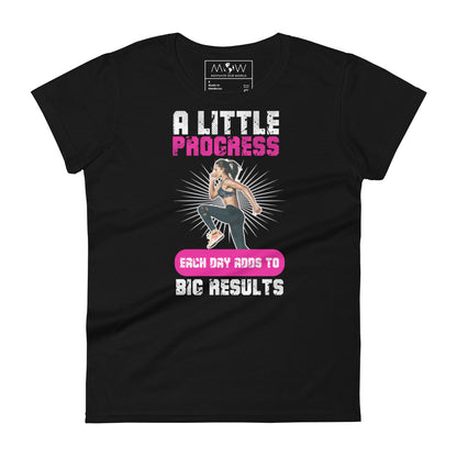 Progress Each Day Women’s Motivational Black T-Shirt