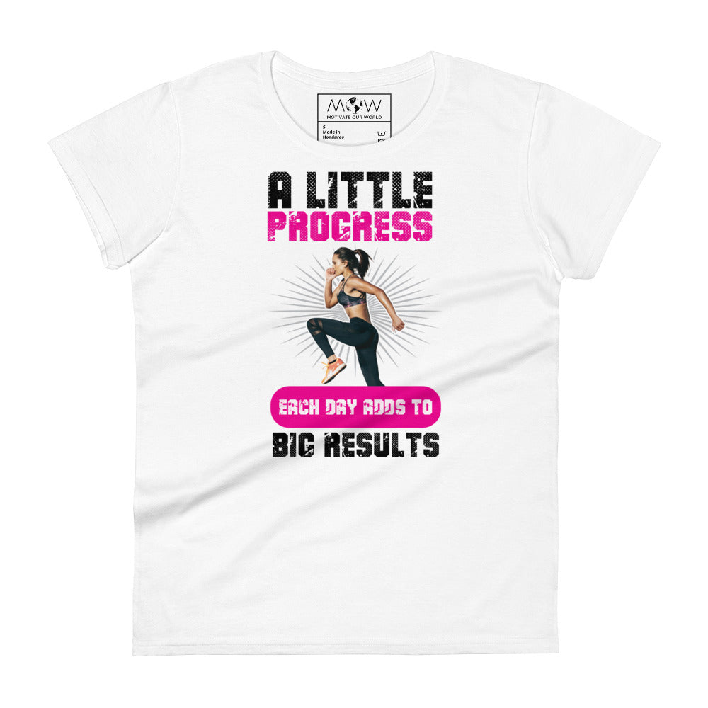Progress Each Day Women’s Motivational White T-Shirt