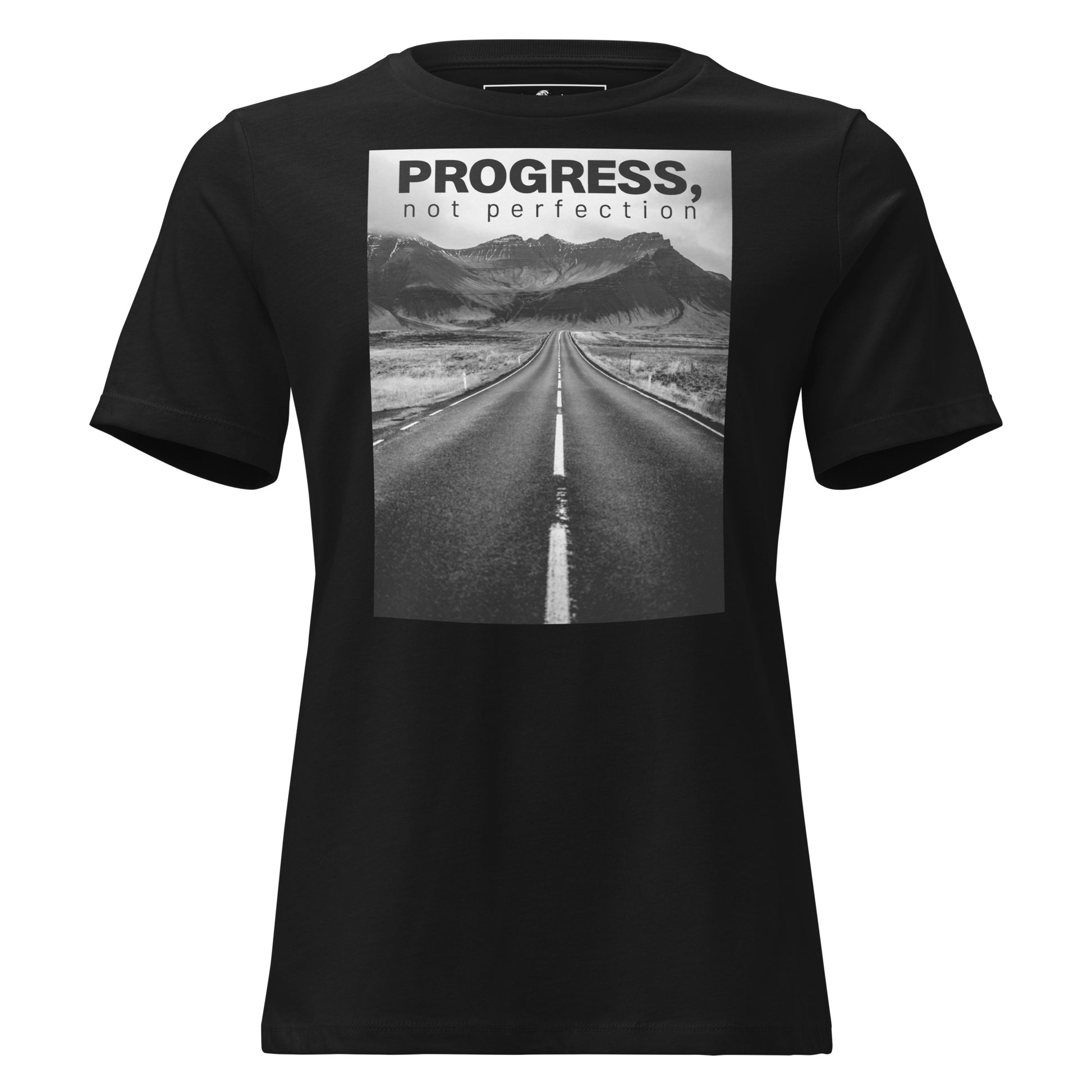Progress, Not Perfection - Journey Of Growth Black Motivational Women’s T-Shirt