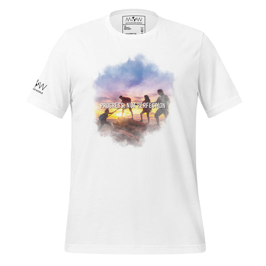 Progress, Not Perfection Men's Motivationa White T-Shirt
