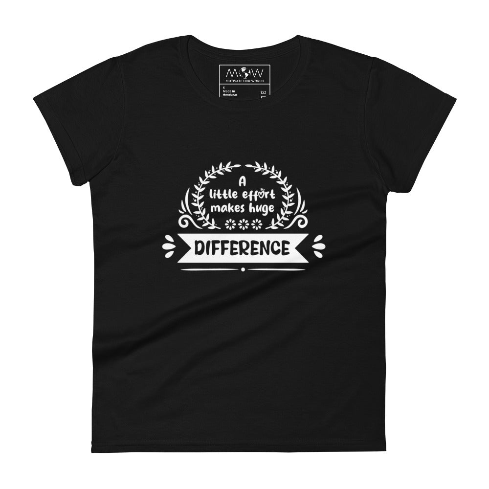 Progress Not Perfection Women’s Motivational Black T-Shirt