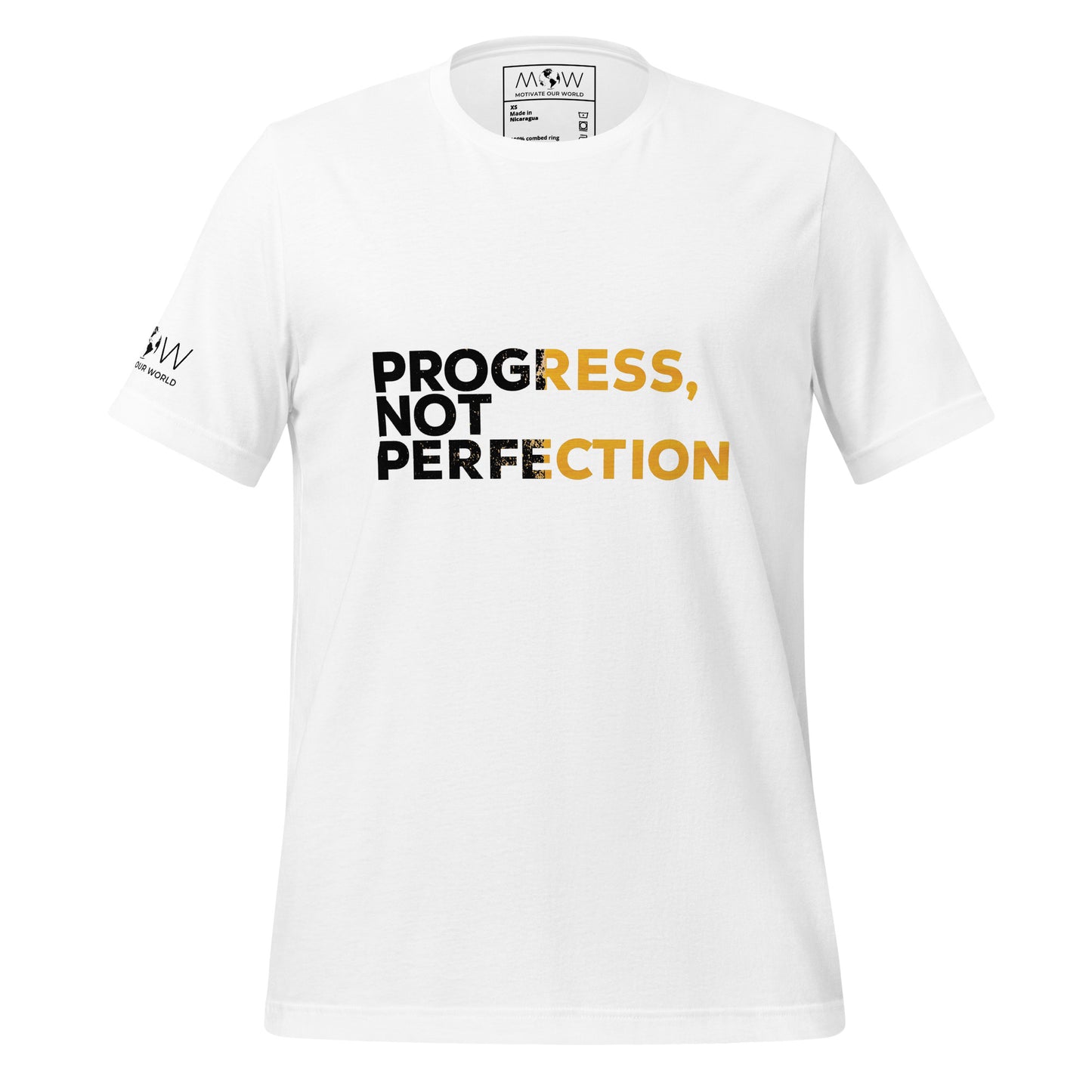 Progress Over Perfection Men's Motivational White T-Shirt