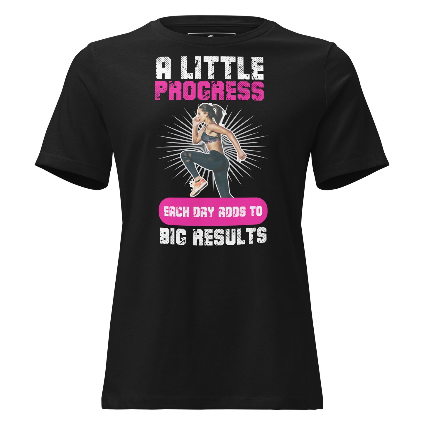 "Progress in Motion" Black Motivational Women’s T-Shirt