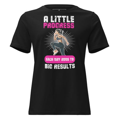 "Progress in Motion" Black Motivational Women’s T-Shirt