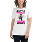 "Progress in Motion" White Motivational Women’s T-Shirt Lifestyle