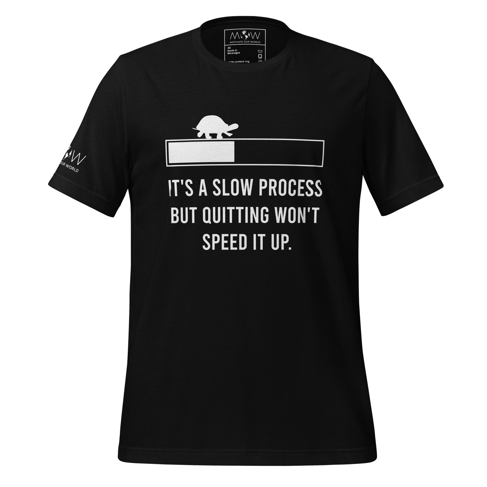 Progress is Progress No Matter How Small Men's Motivational Black T-Shirt
