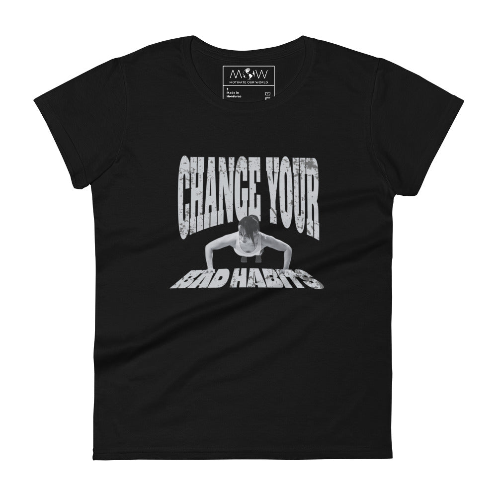 Push Past Limits Women’s Motivational Black T-Shirt