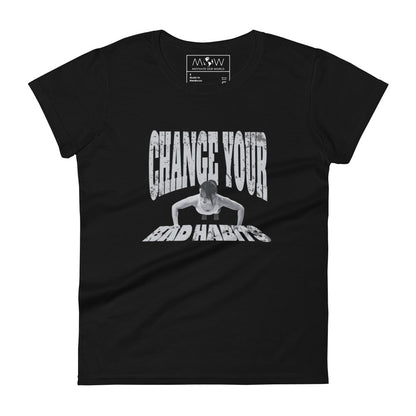 Push Past Limits Women’s Motivational Black T-Shirt