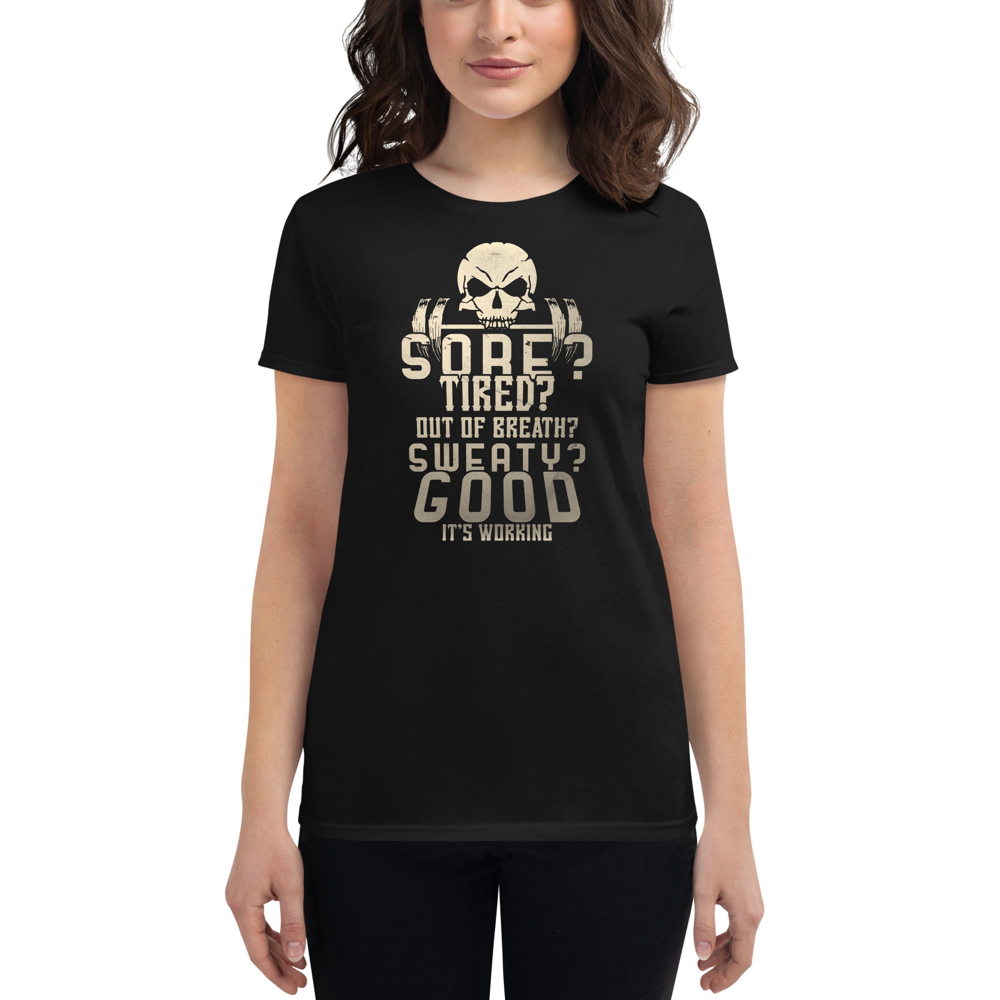 Push the Limits Women's Motivational Black T-Shirt