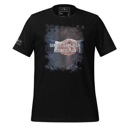 QUALITY IS THE BEST BUSINESS PLAN Men's Motivational Black T-Shirt