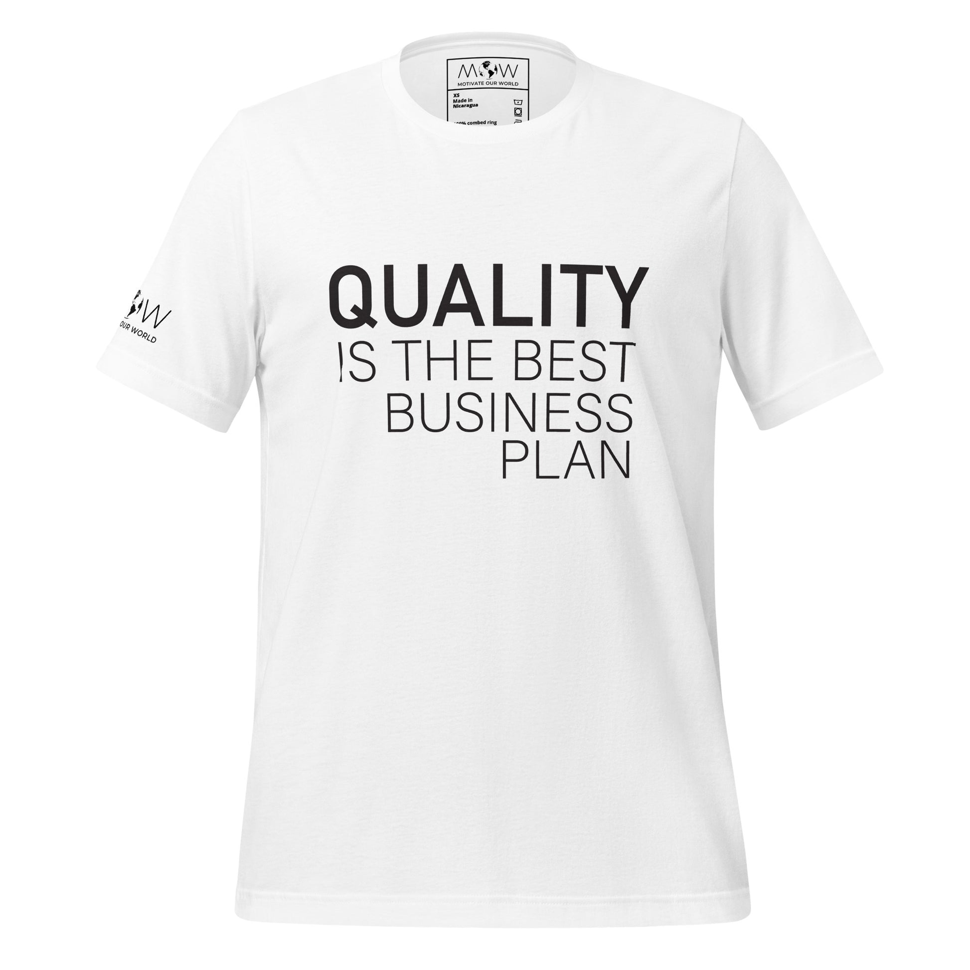 Quality is the Best Business Plan Men's Motivational White T-Shirt