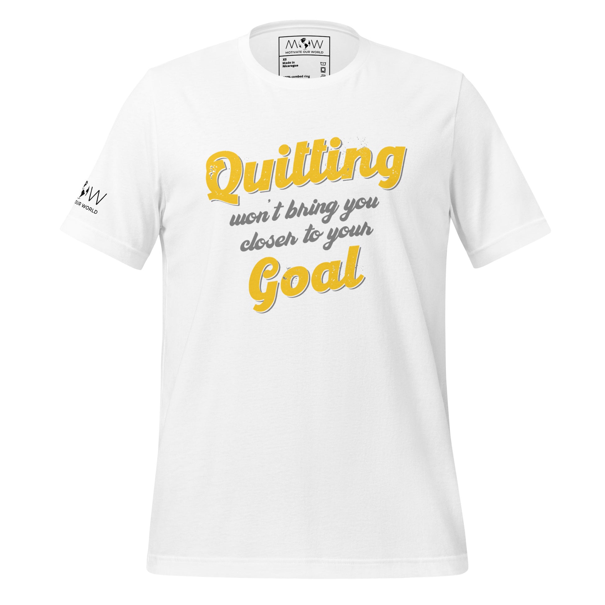 Quitting Won't Bring You Closer Men's Motivational White T-Shirt