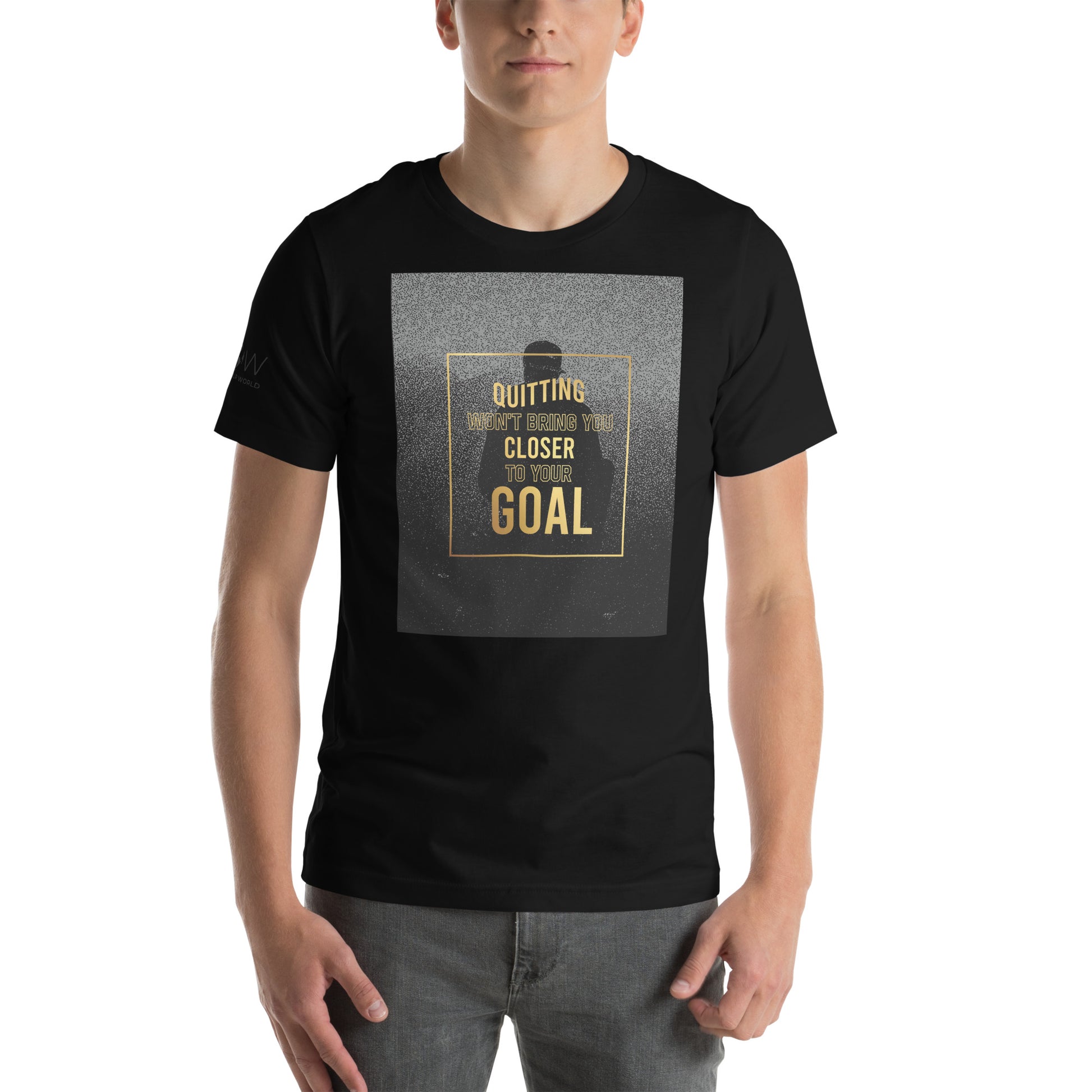 Quitting Won't Bring You Closer Men's Motivational Black T-Shirt