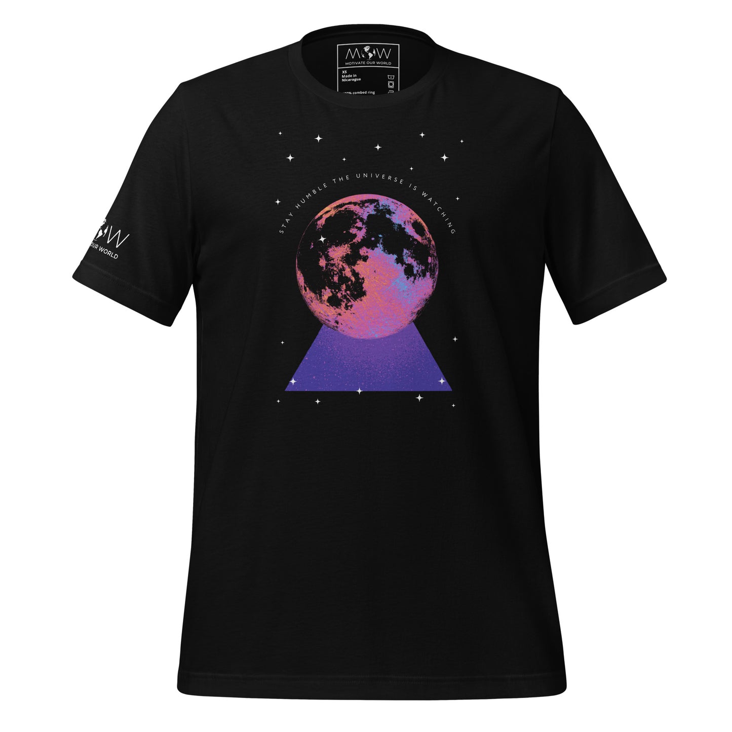 REACH FOR THE MOON Men's Motivational Black T-Shirt