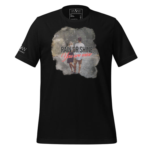 Rain or Shine You Are Mine Romantic Couple Black Motivational Men's T-Shirt