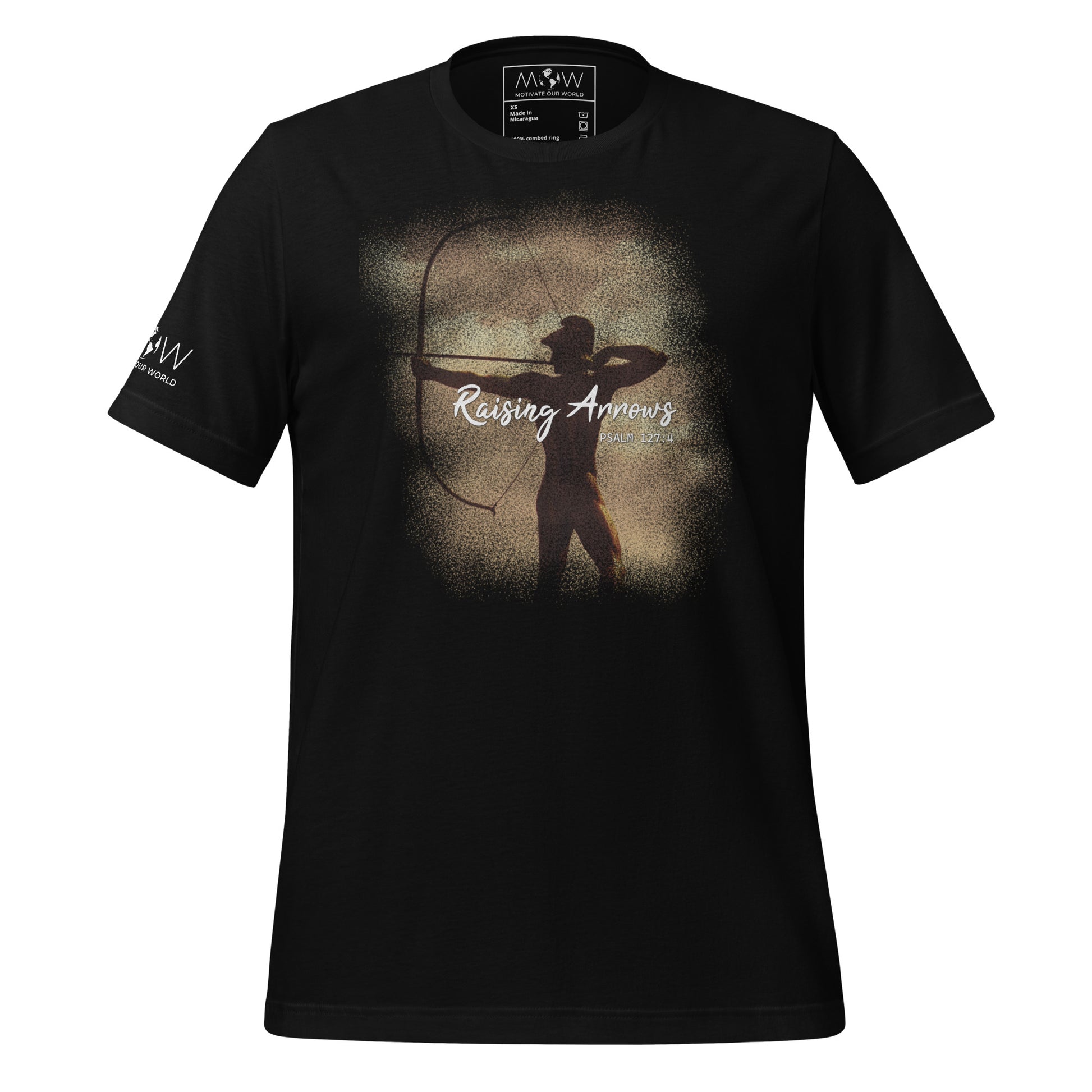 Raising Arrows Archer - Psalm 127:4 Men's Motivational Black T-Shirt
