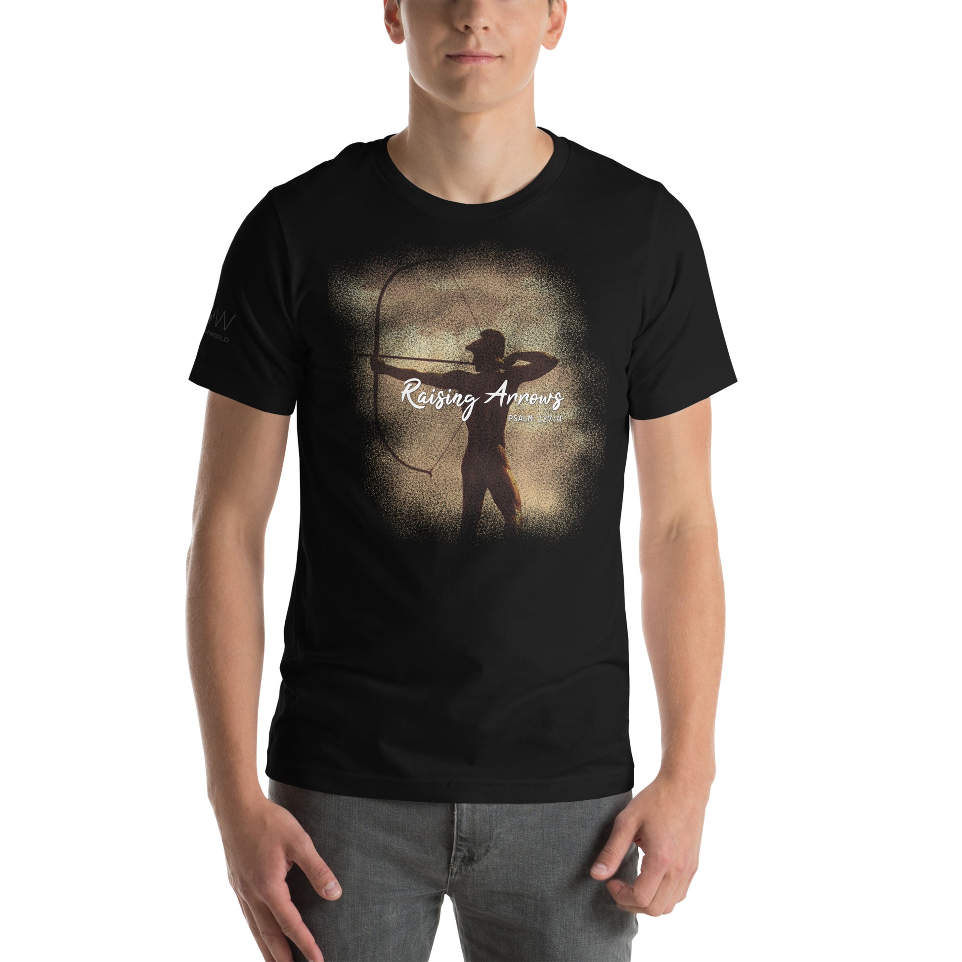 Raising Arrows Archer - Psalm 127:4 Men's Motivational Black T-Shirt